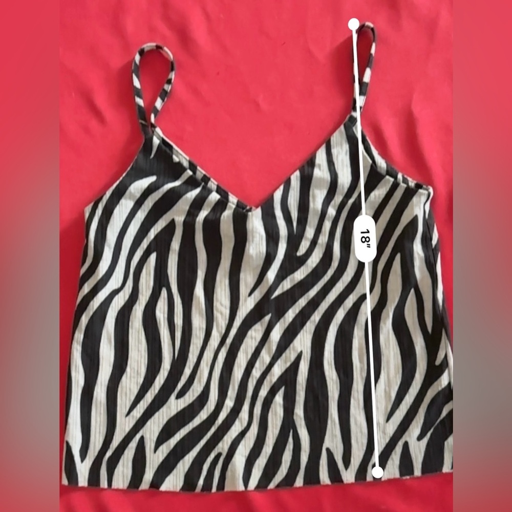 Zara Black and White Zebra Camisole - Picture 6 of 7